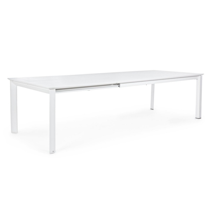 Konnor fehér alumínium kihúzható asztal 300x110x76 cm