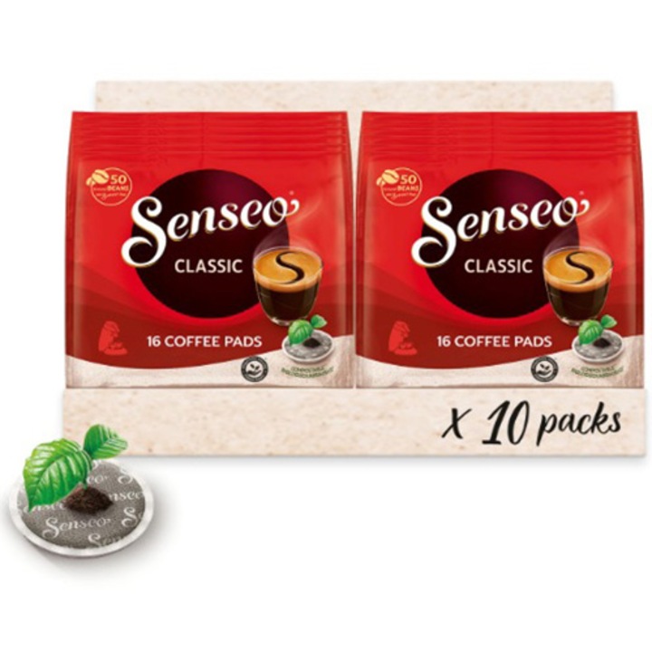 Комплект 10 пакета х 16 дози SENSEO Classic, 160 дози общо, 1.11 кг