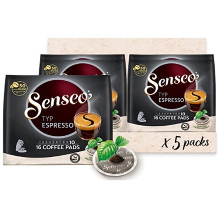 Комплект 5 х Кафе дози SENSEO Espresso, 80 напитки, 555 гр