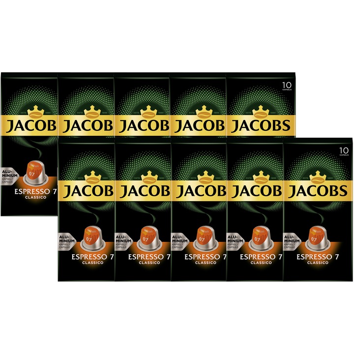 Jacobs Espresso Classico (7) Nespresso kompatibilis kávékapszula, 10x10 db