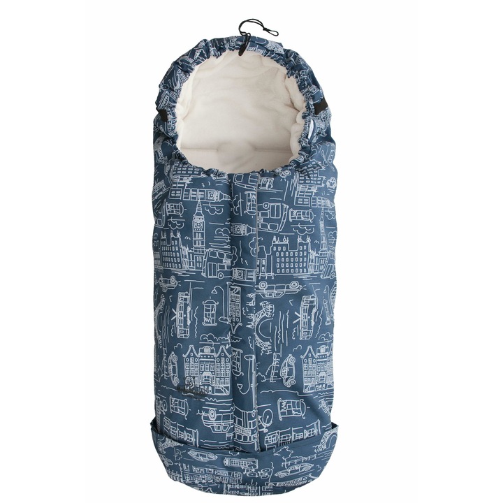 Sac de dormit pentru carucior Triton Footmuff, albastru marin/argintiu, TDST-63