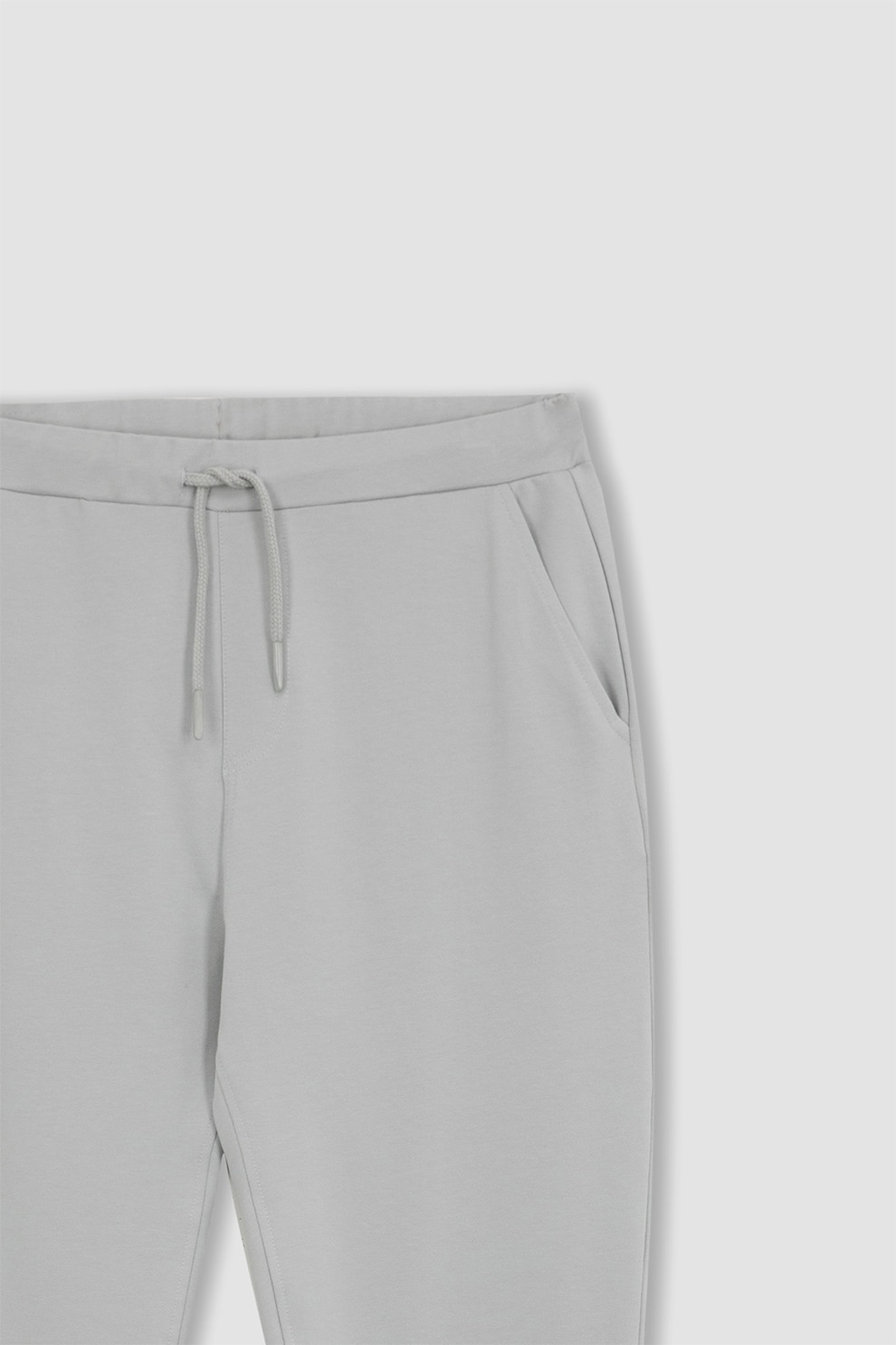 DeFacto, Pantaloni sport conici cu snur, Gri deschis, S