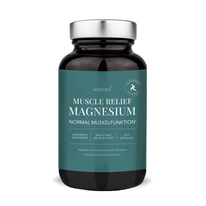 Muscle Relief Magneziu(bisglicinat, malat, lactat), 90 capsule