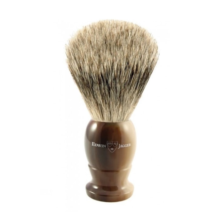 Edwin Jagger Pamatuf pentru barbierit Light Horn, Best Badger