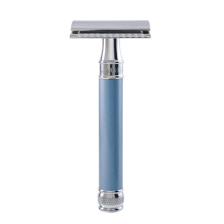 Edwin Jagger Aparat de barbierit clasic, DELBE14BL Light Blue Pearl Effect