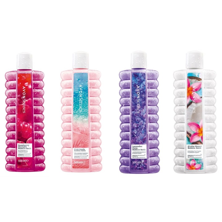 Set spumant de baie, fructul dragonului, nuca de cocos, zmeura, lavanda 4 x 500 ml