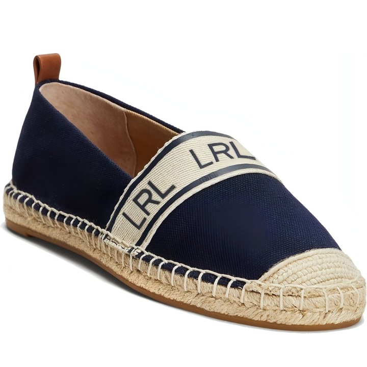 Lauren Ralph Lauren, Női Espadrilles, Pamut, Sötétkék/Bézs, 36EU