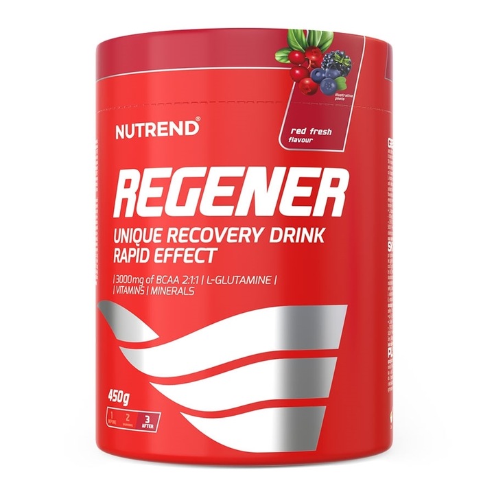 Bautura pentru recuperare fizica Nutrend REGENER, 450 g, Red Fresh