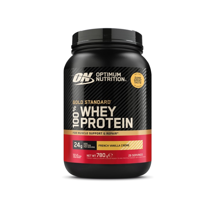 Хранителна добавка Optimum Nutrition ON 100% Whey Gold Standard, 896 гр, Френски ванилов крем