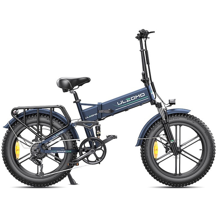Bicicleta electrica pliabila Ulzomo Dunes 20 E-bike, Albastru