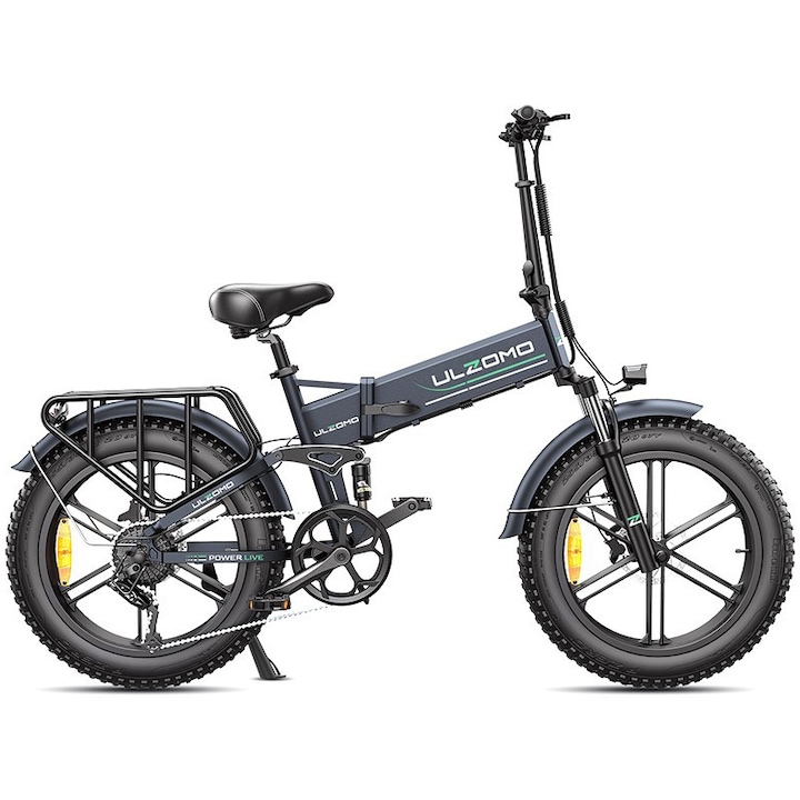Bicicleta electrica pliabila Ulzomo Dunes 20 E-bike, Gri