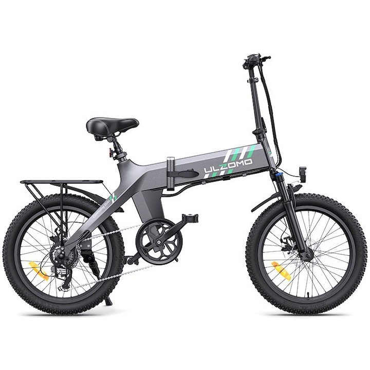 Bicicleta electrica pliabila Ulzomo Ridge 20 E-bike, Gri