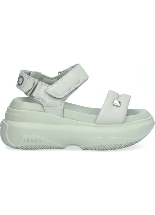 Liu Jo, Sandale wedge cu velcro, Verde