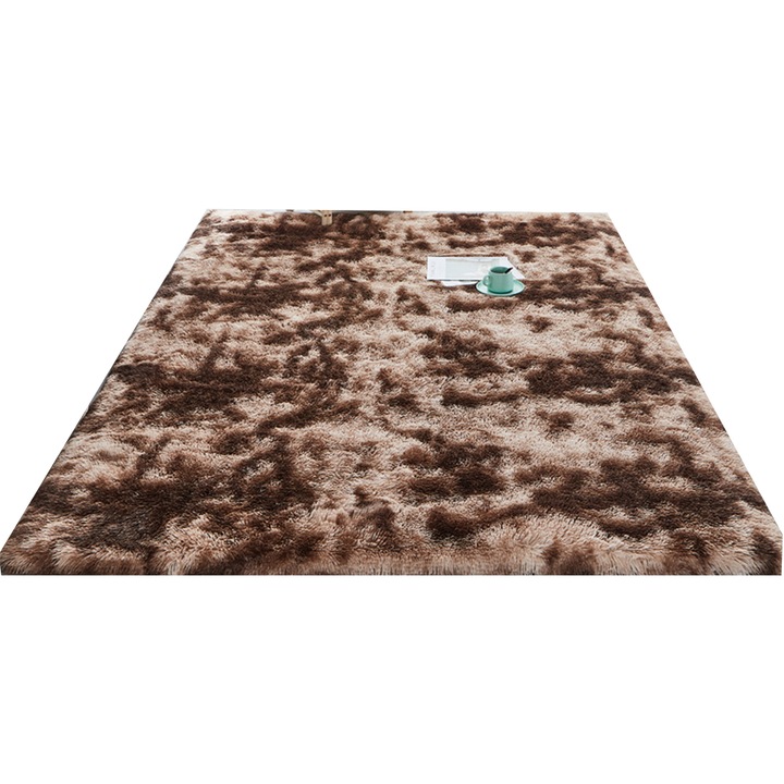 Plüss szőnyeg, barna, 50x160cm, klasszikus kivitel, mosható