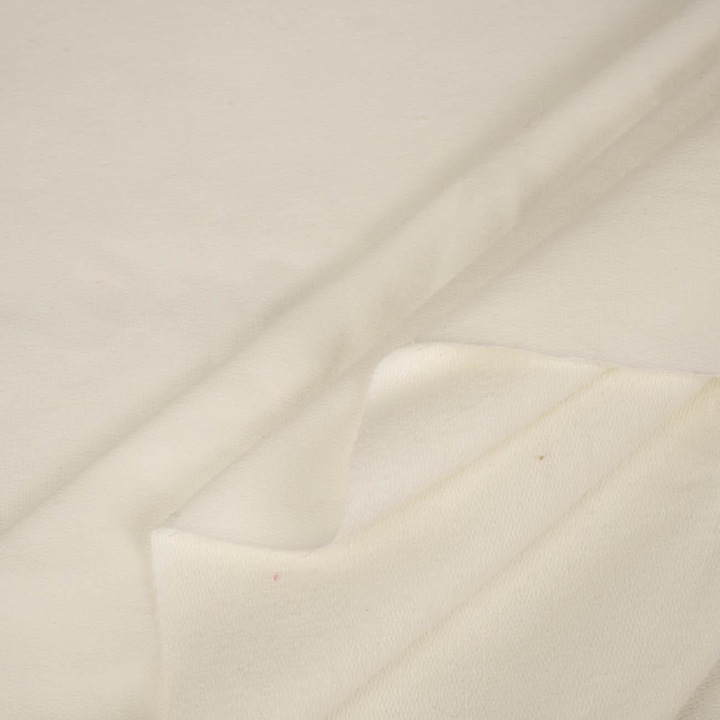 Material textil, Bumbac/elastan, Dresówka.pl,165 cm, 260g/m2, Vanilie