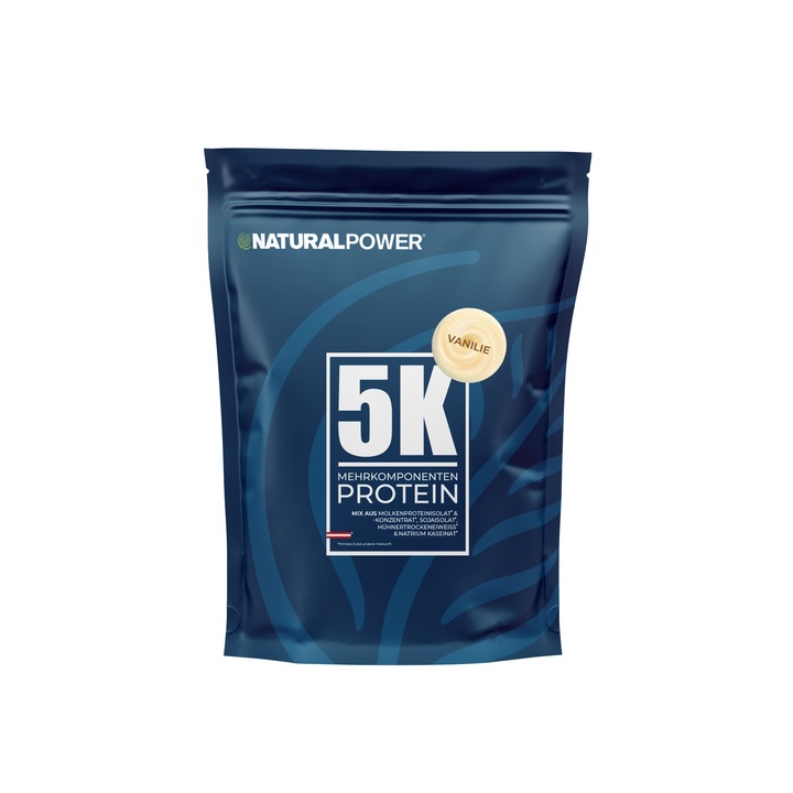 Proteina complexa – 5 componente, Natural Power, aroma de Vanilie, 500g
