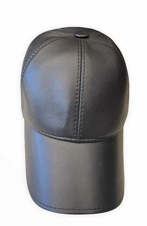 Sapca din piele si blana naturala pentru barbati, culoarea neagra, marime universala