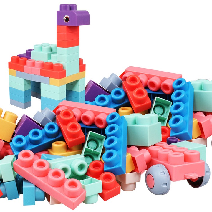 Блокчета за деца, 50 части, 3 години +, многоцветни