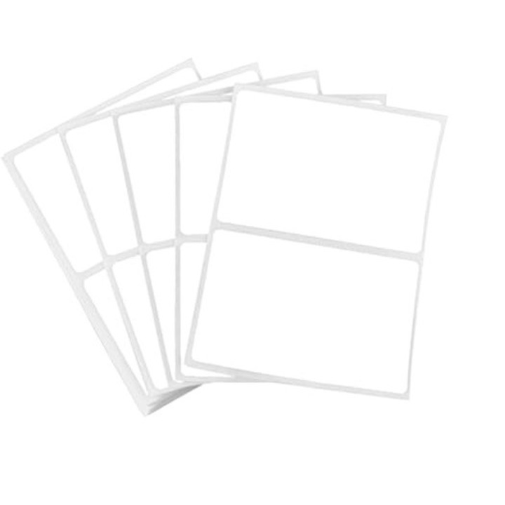 Комплект от 150 самозалепващи етикети, Duragon, бели, правоъгълни, за писане с маркер, 5х10 см