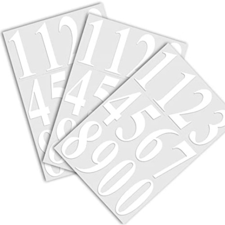 Sticker, Cifre, Alb, 3 seturi, 10 cm