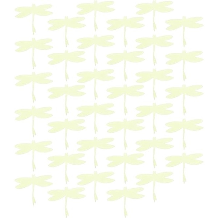 Set stickere decorative, Libelula, fosforescent, 7.6x6.5 cm, 35 buc