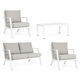 Set mobilier gradina alb bej Harley 127x81.5x76 cm