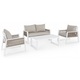 Set mobilier gradina alb bej Captiva 130x78x74.5 cm