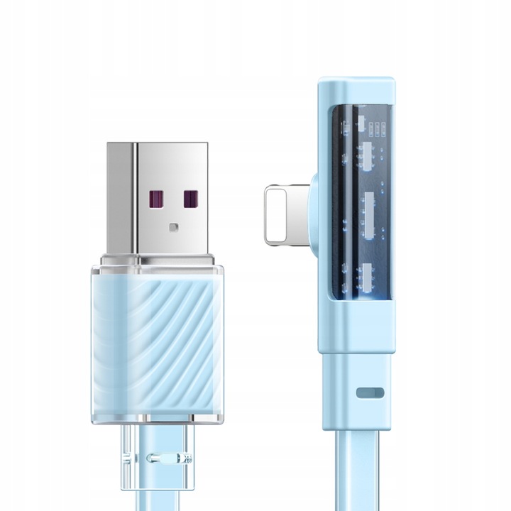 Кабел за iPhone, USB, Ъглов, Rapid 36W 2M, Син, Mcdodo