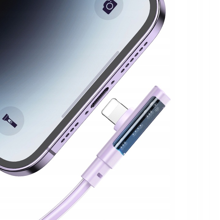 Adat- és töltőkábel, Mcdodo, gyorstöltés Lightning USB 36W, Apple CarPlay / Android auto / iPhone 5 / 6 / 7 / 8 / X / XS / XR / SE / 11 / 12 / 13 / 14 / Plus / Pro / Max, 2M, Lila