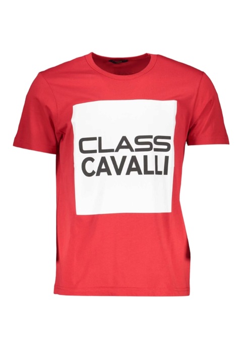 Tricou barbati cu imprimeu logo, Cavalli Class, rosu, S