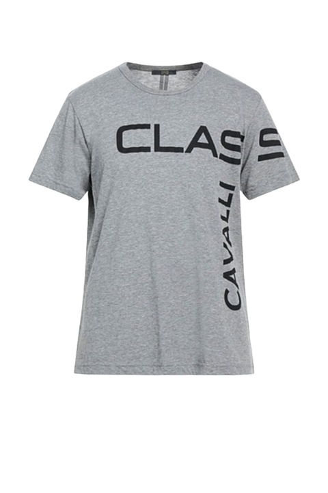 Tricou barbati cu imprimeu text, Cavalli Class, Gri