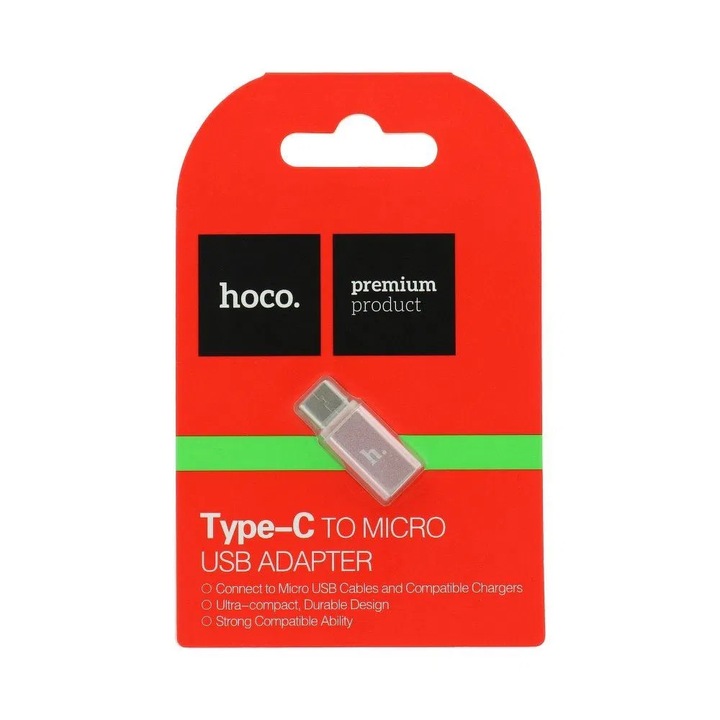 Hoco USB Type-C - MicroUSB adapter rózsaarany (HC031253) (HC031253)