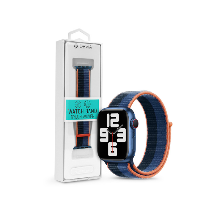 Apple Watch szövet sport szíj - Devia Nylon Braided Adjustable two-tone Watch Loop - 42/44/45/49 mm - pinch feather (ST364716)