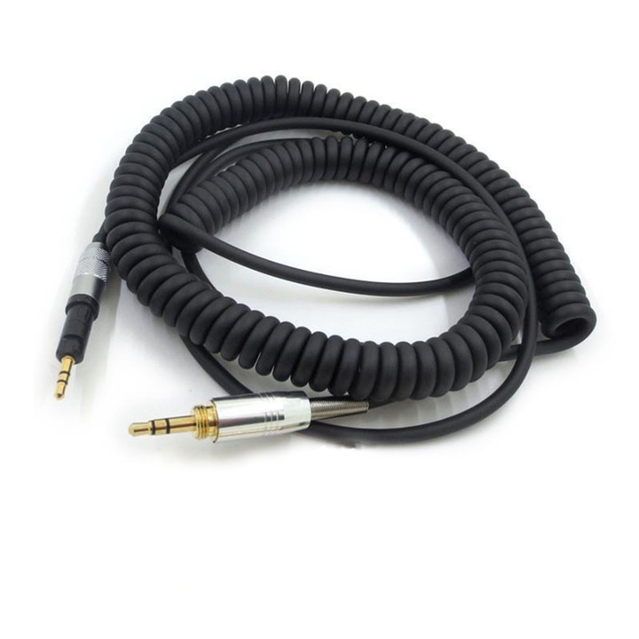 PadForce audiokábel Sennheiser fejhallgatóhoz HD518, HD558, HD598, HD595, HD559, HD569, HD579, HD599, spirál, hossz - 1,20 - 3 m, adapter nélkül 6,35 mm