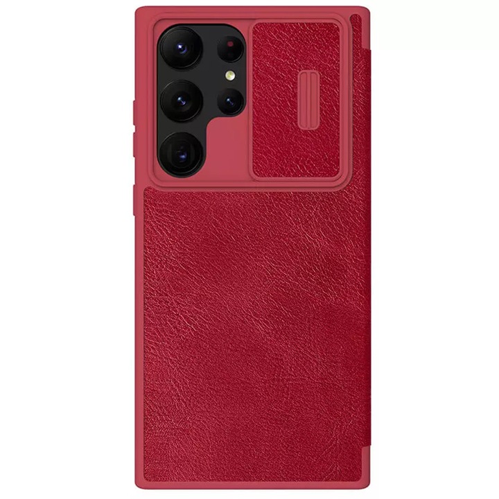 Калъф за Samsung Galaxy S23 Ultra, Nillkin QIN Leather Pro Case, червен