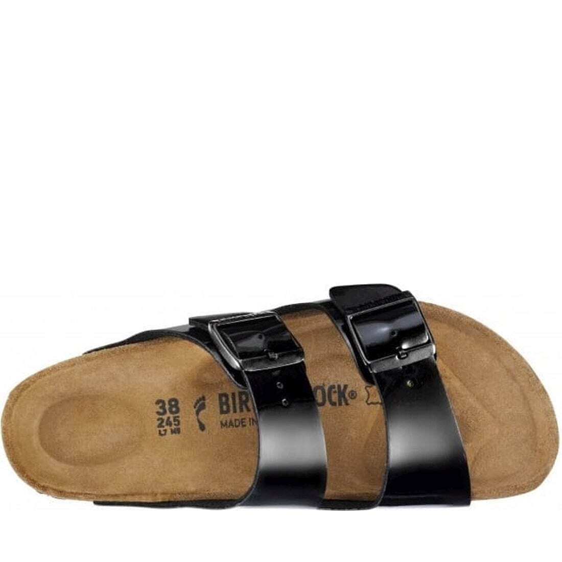 Slapi barbati, Birkenstock, Piele lacuita, Negru, 46 - eMAG.ro