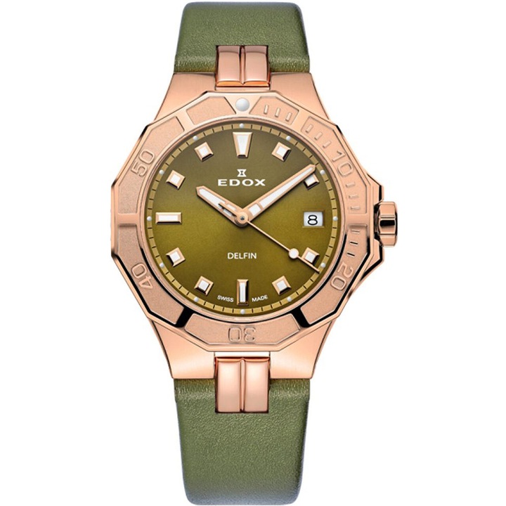 Дамски часовник Edox 53020-37RC-VR, Кварц, 38 мм, 20 ATM