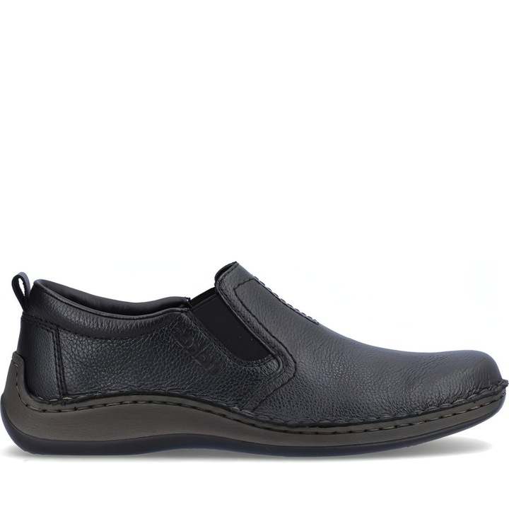 Pantofi barbati, Rieker, Piele, Negru, Negru