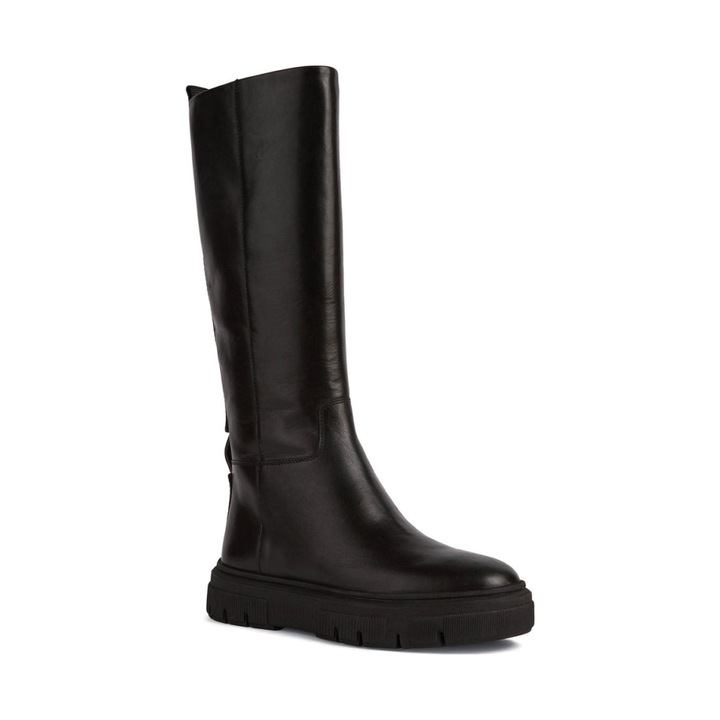 Cizme dama, Geox, Piele, Negru, 39EU