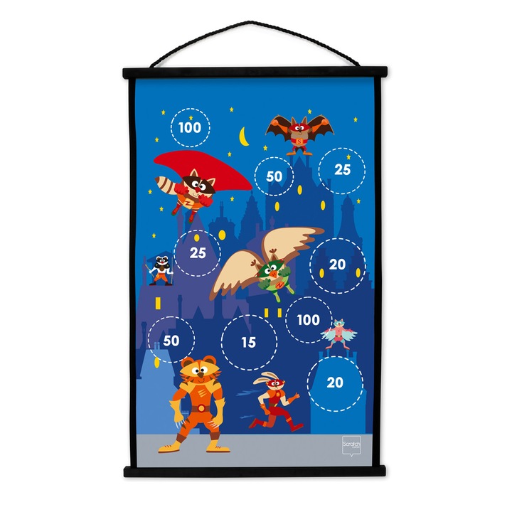 Игра Road to Darts с 2 различни лица, модел Super Heroes, включени 6 дартса, многоцветен, Scratch Europe, 3 години +