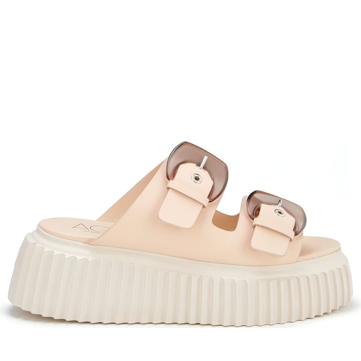 Papuci piele piele, bej 65418, Bej, 40