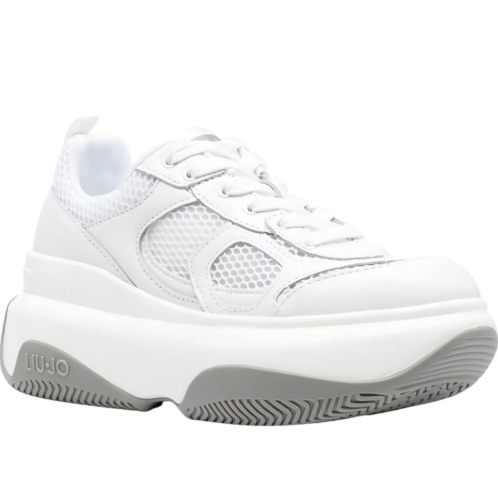 Liu Jo, Telitalpú sneaker bőrbetétekkel, Fehér, 41