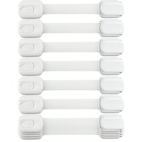 Set 10 bucati sigurante usi copii, blocator sertare, usa cuptor, frigider, congelator, ajustabile pe lungime, adeziv puternic 3M, fara urme dupa indepartare, bebeLOGIC™