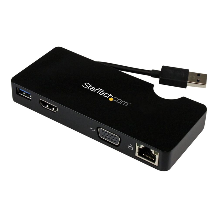 Докинг станция за мини преносим компютър, StarTech, универсален USB 3.0, USB3SMDOCKHV, черен