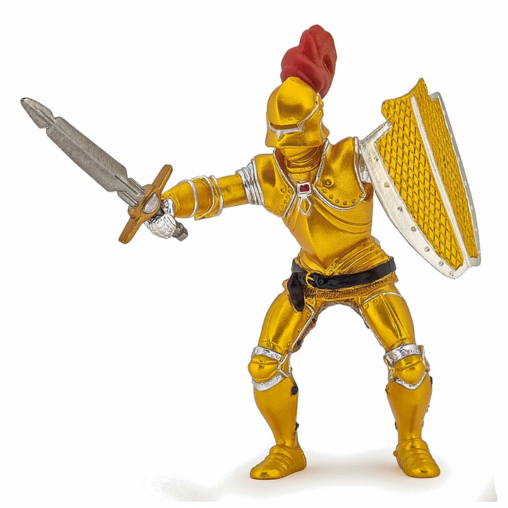 Figurina Papo - Personaje medievale, Cavaler in armura aurie