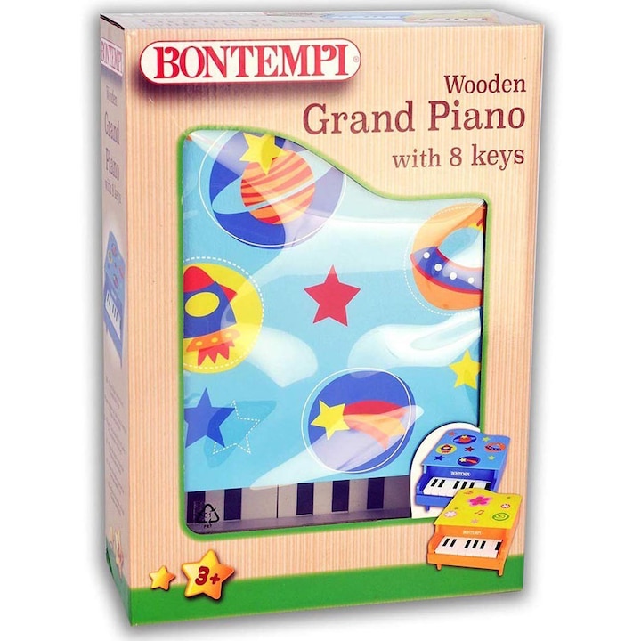 Пиано Bontempi, Дървено, С 8 клавиша, Син