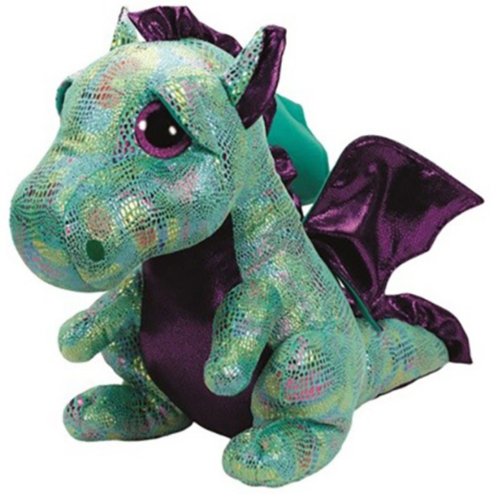 Плюшена играчка Ty Beanie Boos - Cinder Dragon Green, 42 см
