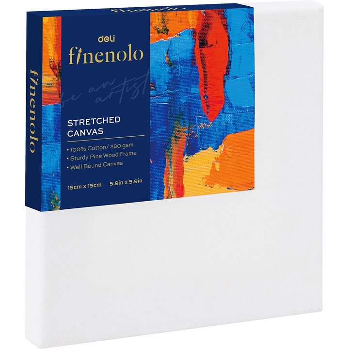 Panza pentru pictura pe sasiu Deli, dimensiune 15 x 15 cm