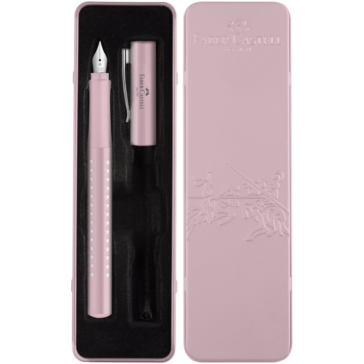 Писалка Faber-Castell Sparkle, писец M, gift set, Metallic pink