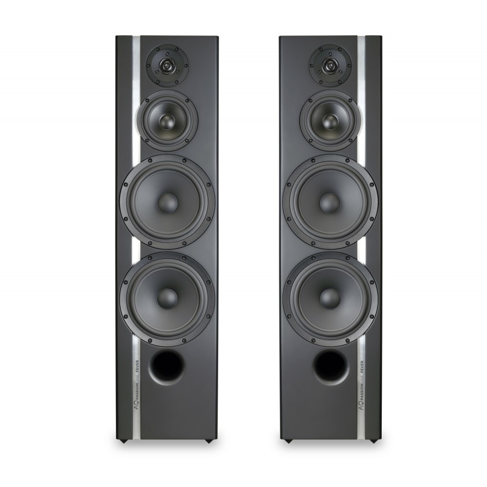 Boxe de podea Acoustique Quality PASSION FEVER, 3 cai, Bass Reflex, negru mat, 256x1000x340mm